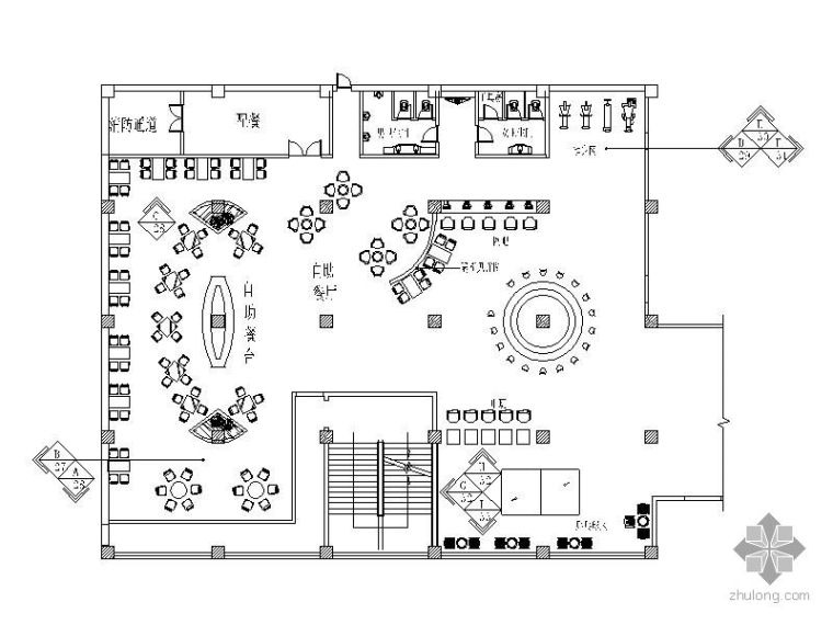 自助餐厅装修施工图资料下载-某休闲酒店自助餐厅施工图