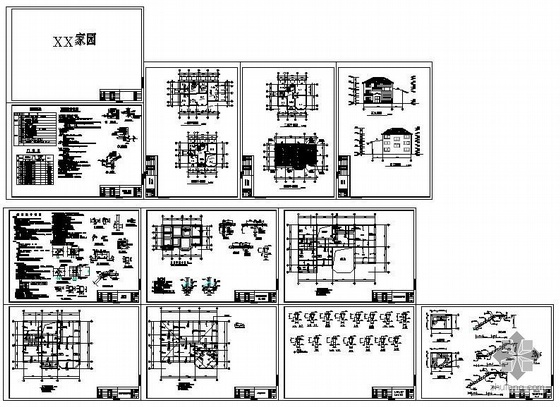 三层别墅CAD结构图资料下载-某三层砖混别墅建筑结构图