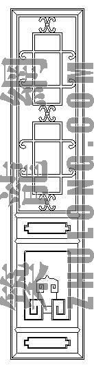 中式空间立面cad资料下载-中式门立面10