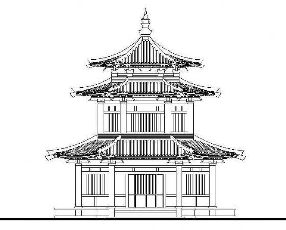 唐古建模型资料下载-古建仿唐紫云阁施工图