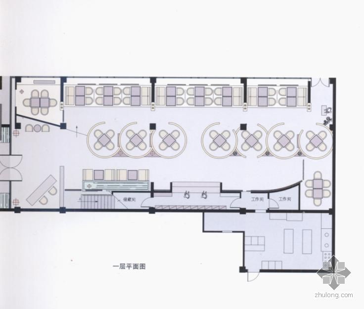 风情餐厅CAD设计图资料下载-某茶餐厅设计图