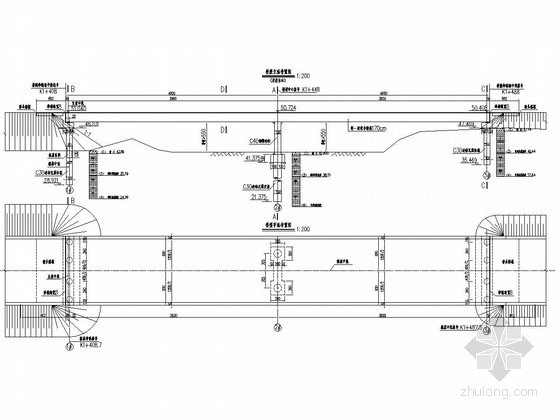 连续箱梁应力钢束连接资料下载-2x40m钢混凝土联合连续梁桥全套施工图（32张）