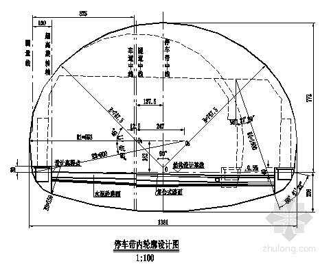 详图建筑资料下载-停车带建筑内轮廓设计节点详图