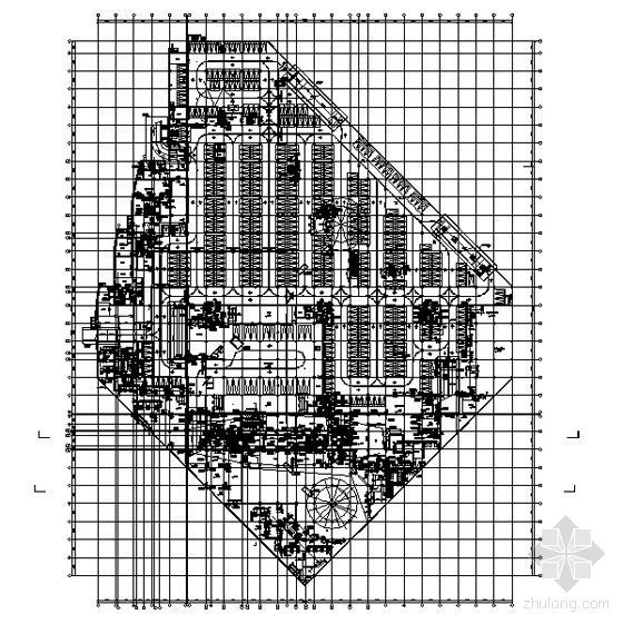 [威海]某二十七层商业综合建筑施工图（休闲购物、住宅）-地下一层平面图