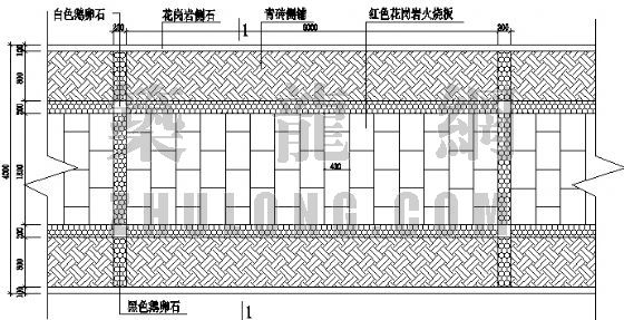 分享透水砖铺装园路施工图资料下载