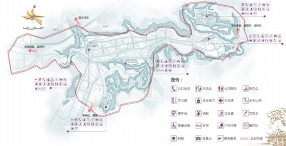 [陕西]大型文化旅游区规划及单体设计方案文本-旅游区分析图