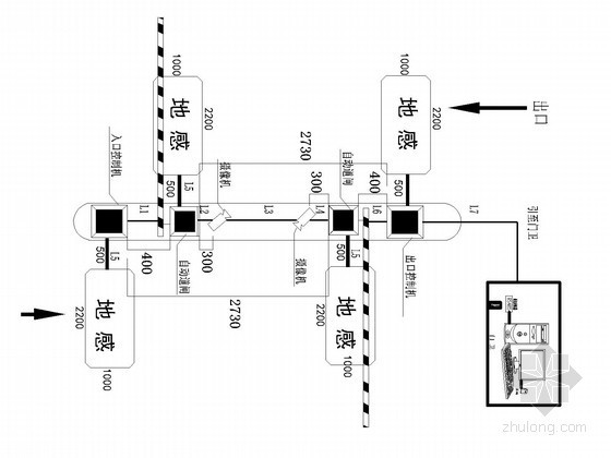 [黑龙江]一类综合办公大楼全套智能系统图纸（弱电全面）-停车场系统图 