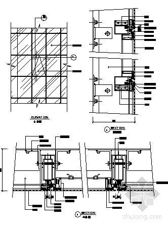 幕墙结构节点图片资料下载-隐框玻璃幕墙窗结构节点