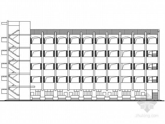 西华大学第五教学楼设计资料下载-某大学五层教学楼建筑扩初图