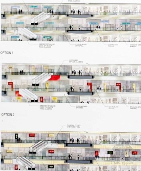 [广东]大型商业区规划及单体设计方案文本-剖面图