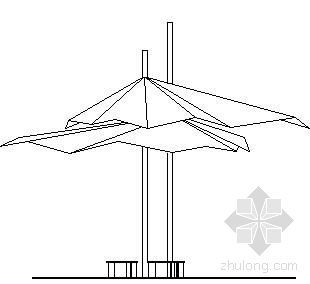 拱结构张拉膜结构资料下载-张拉膜结构凉亭设计图