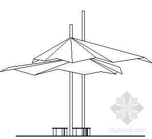 凉亭cad图资料下载-张拉膜结构凉亭设计图