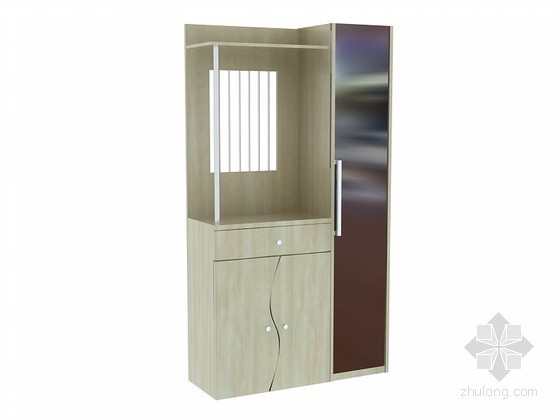3d现代衣柜资料下载-现代试衣柜3D模型下载