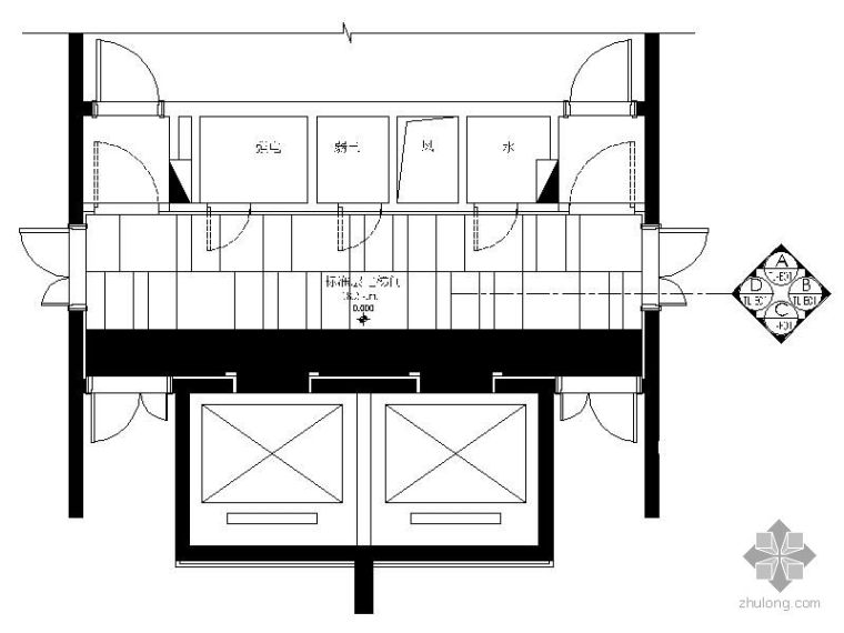 商品房水电施工图CAD资料下载-[珠海]商品房标准层电梯间施工图