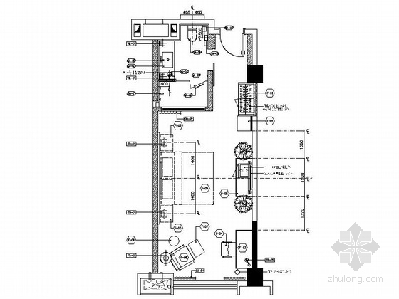 3星酒店电气设计资料下载-[锦阳]5星高档酒店标准大床房室内设计CAD施工图(含效果图)