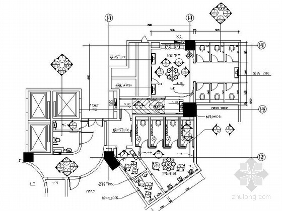 概念咖啡厅室内设计资料下载-高档咖啡厅卫生间室内设计施工图