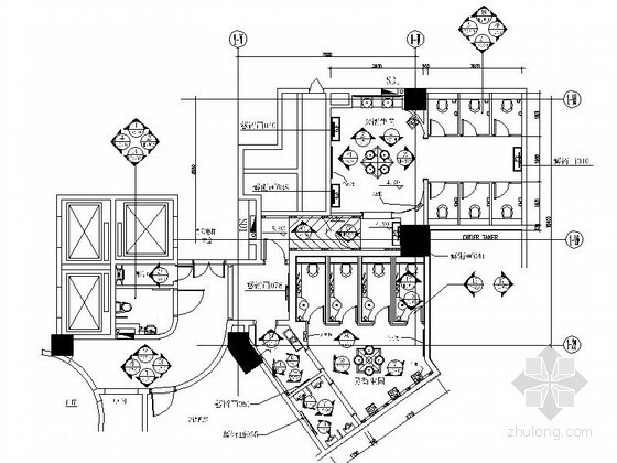 咖啡厅室内设计设计资料下载-高档咖啡厅卫生间室内设计施工图