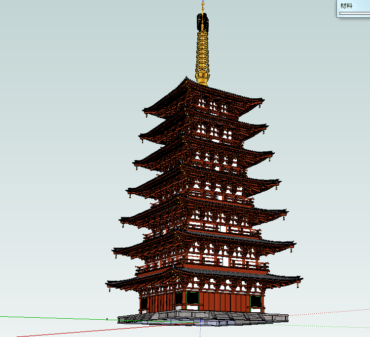 中式古建筑北京四合院su资料下载-日本古建筑SU模型