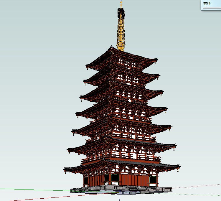 su古建筑顶资料下载-日本古建筑SU模型