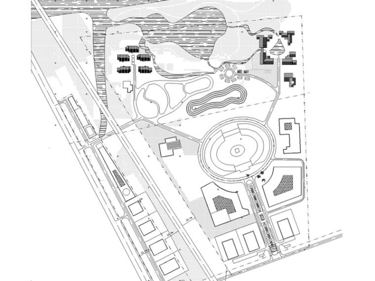 汽车公园设计规划cad资料下载-汽车主题公园施工图纸（结合：休闲度假村景观设计）