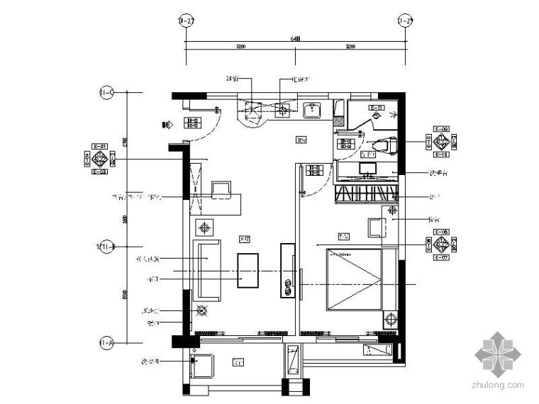 商品房水电施工图CAD资料下载-[广东]某商品房小户型施工图Ⅱ
