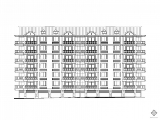 小户型一梯三户六层资料下载-[长沙]某六层板式住宅建筑施工图