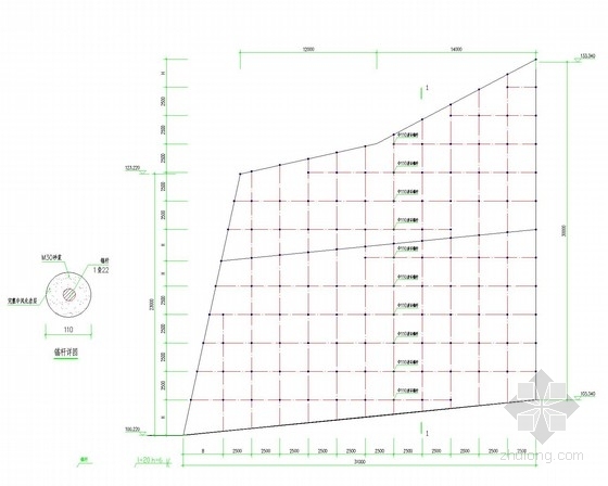 边坡岩石锚杆支护施工图-岩石锚杆布置图 