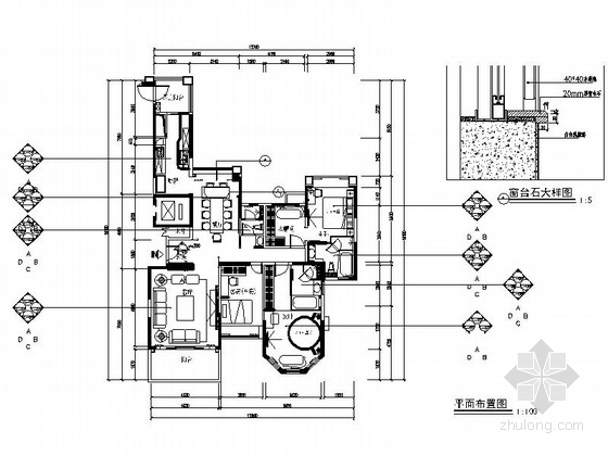 90平三室两厅剖面图资料下载-[深圳]110平三室两厅现代风格样板房装修图（含效果）