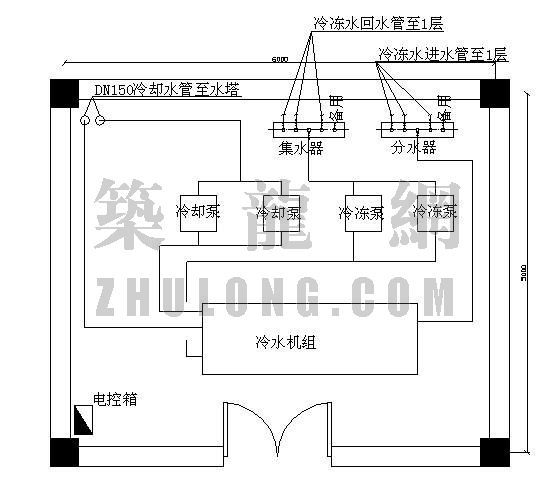 上海空调机房设计图资料下载-某空调机房设计图