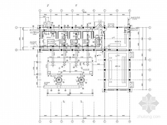 [浙江]给水厂工艺施工图-送水泵房平面图 