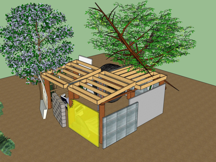 sketchup圆形树池资料下载-特色树屋建筑SketchUp模型下载