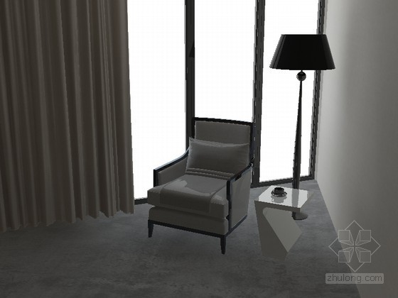 3d单人沙发模型资料下载-新古典沙发3D模型下载