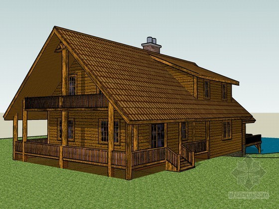 木质棚架su模型资料下载-木质小屋SketchUp模型下载