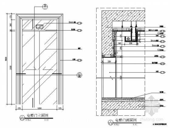 铝板标准横竖剖节点图资料下载-花园洋房标准层电梯间节点CAD图块下载