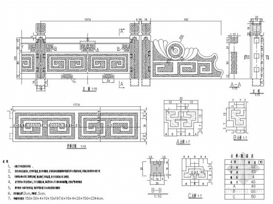 cad栏杆安装资料下载-桥梁栏杆(石质)
