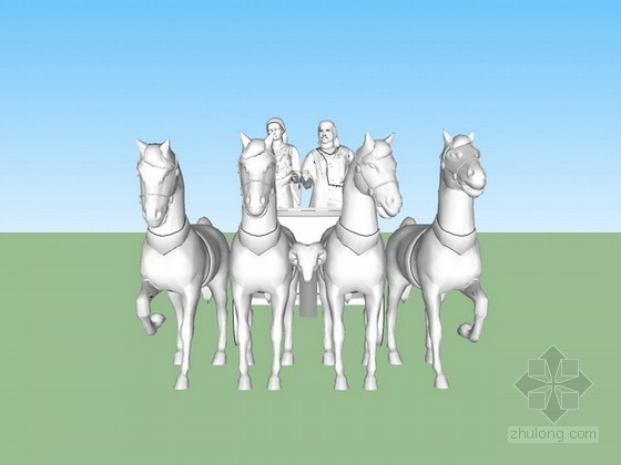 战马雕塑sketchup模型下载-战马雕塑 