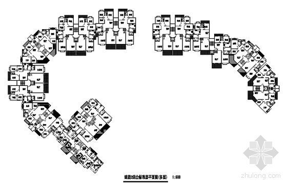 [中旅]某花园住宅小区组团建筑方案设计及CAD扩初-组团二标准层