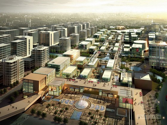 综合广场总图资料下载-[杭州]某综合体广场概念方案及“新城”核心区城市设计