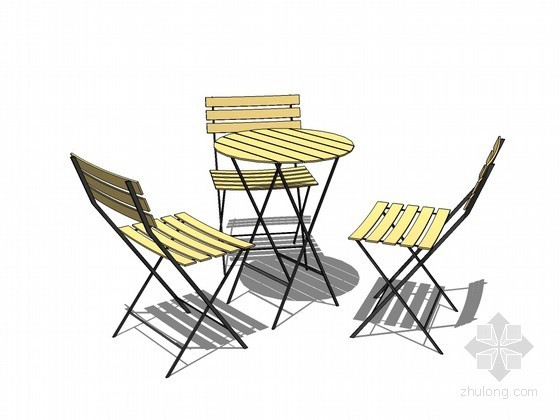 skp模型桌椅资料下载-三人桌椅