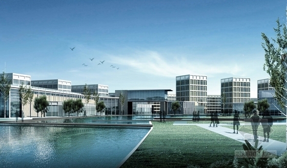 [上海]生态新城概念性规划设计方案文本（知名事务所 含CAD）-生态知名地产概念性规划设计效果图