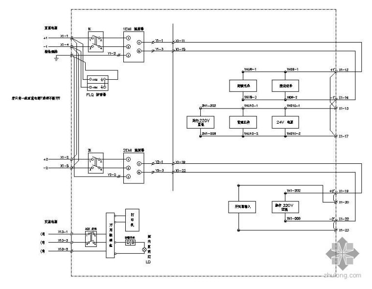 双母线接线资料下载-BP-2B微机母线差动保护柜原理接线图