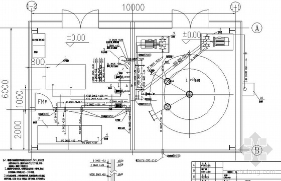 带式压滤机工艺平面布置图资料下载-某锅炉房工艺管道平面图