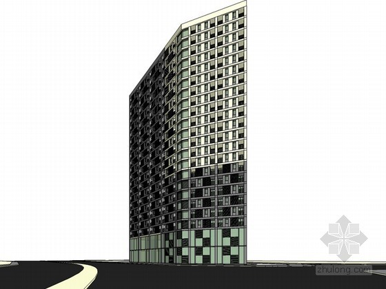 高层居住建筑现代资料下载-高层现代建筑SketchUp模型下载