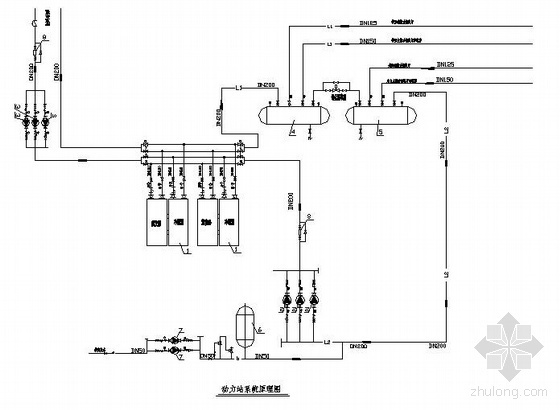 供热动力站系统资料下载-某动力站地源热泵机房图