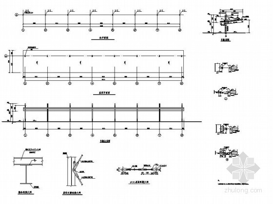 某单侧悬挑钢结构汽车棚结构设计图- 