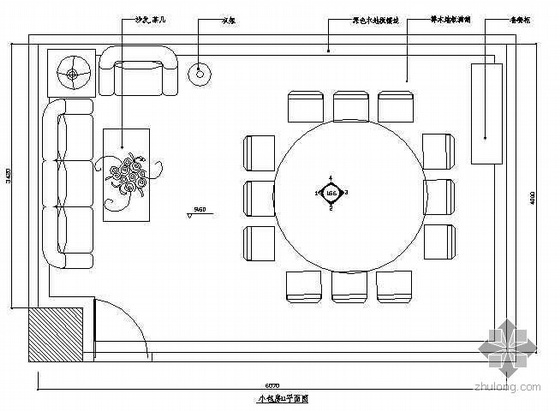 餐厅小包间装修施工图资料下载-餐厅小包房装饰施工图3