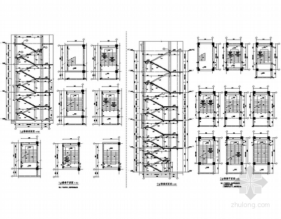 [安徽]32层框架剪力墙结构商住楼结构图（含建筑图、计算书、PKPM模型）-楼梯详图