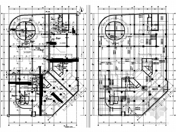 3层办公楼结构图资料下载-[郑州]35层框架剪力墙国际中心商务办公楼结构图（地下三层）