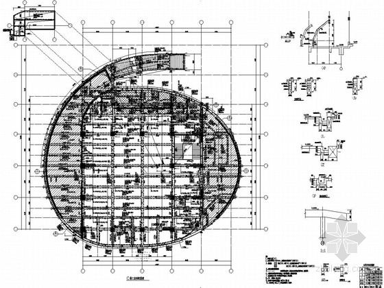 [浙江]地上二层钢网壳屋盖结构办公楼结构施工图（2015年06月出图）-C楼三层板配筋图 