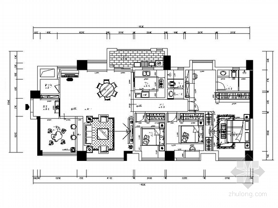 行政中心电气资料下载-[广东]新行政中心现代三居室样板间室内装修施工图